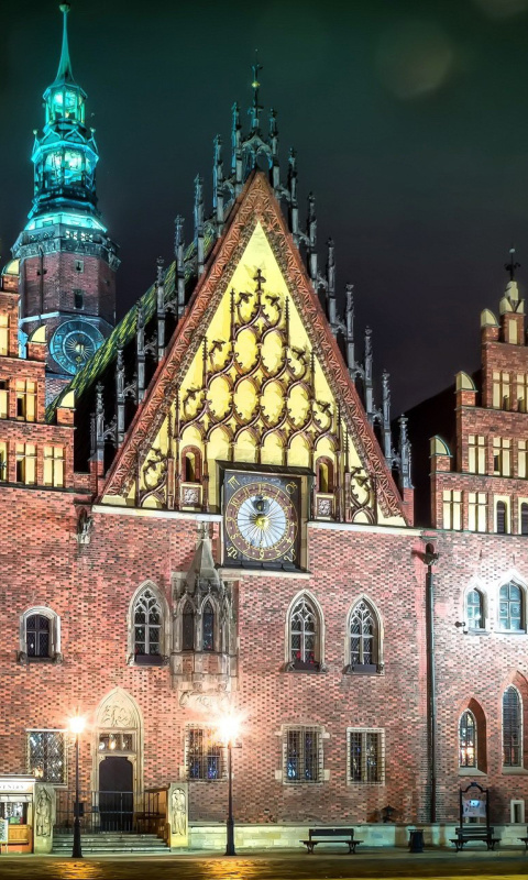 Wroclaw Town Hall wallpaper 480x800