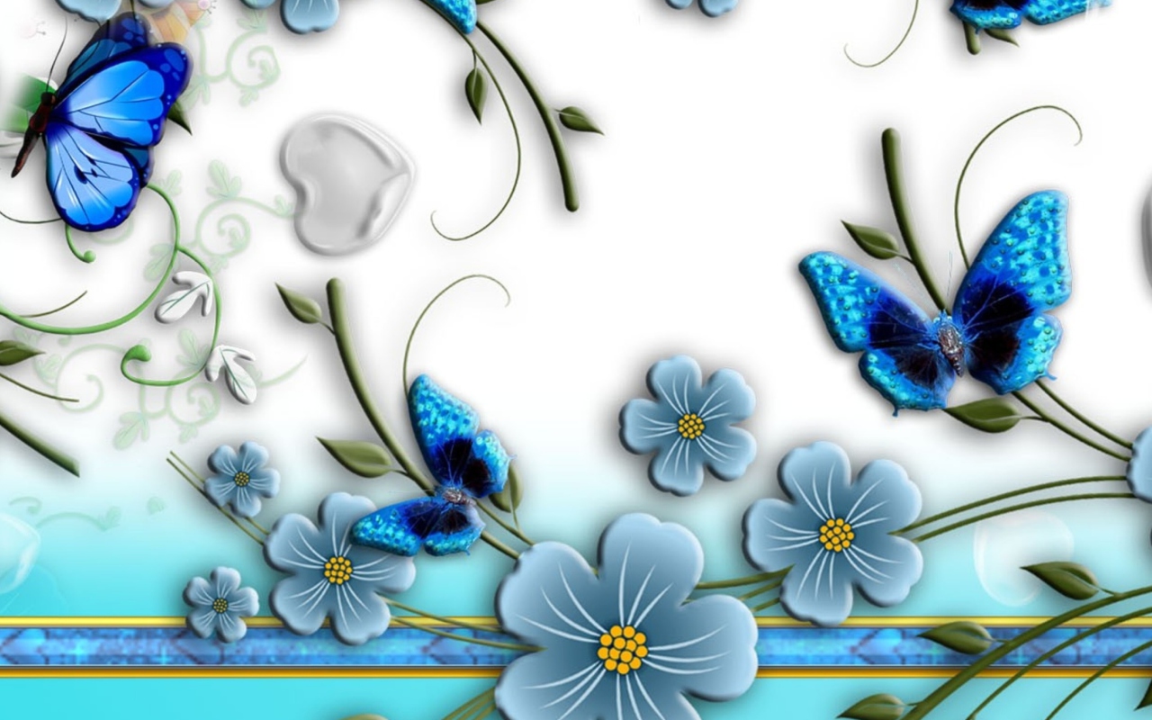 Sfondi Blue Butterflies 1280x800