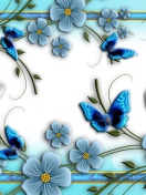Обои Blue Butterflies 132x176