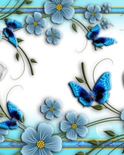 Das Blue Butterflies Wallpaper 176x220