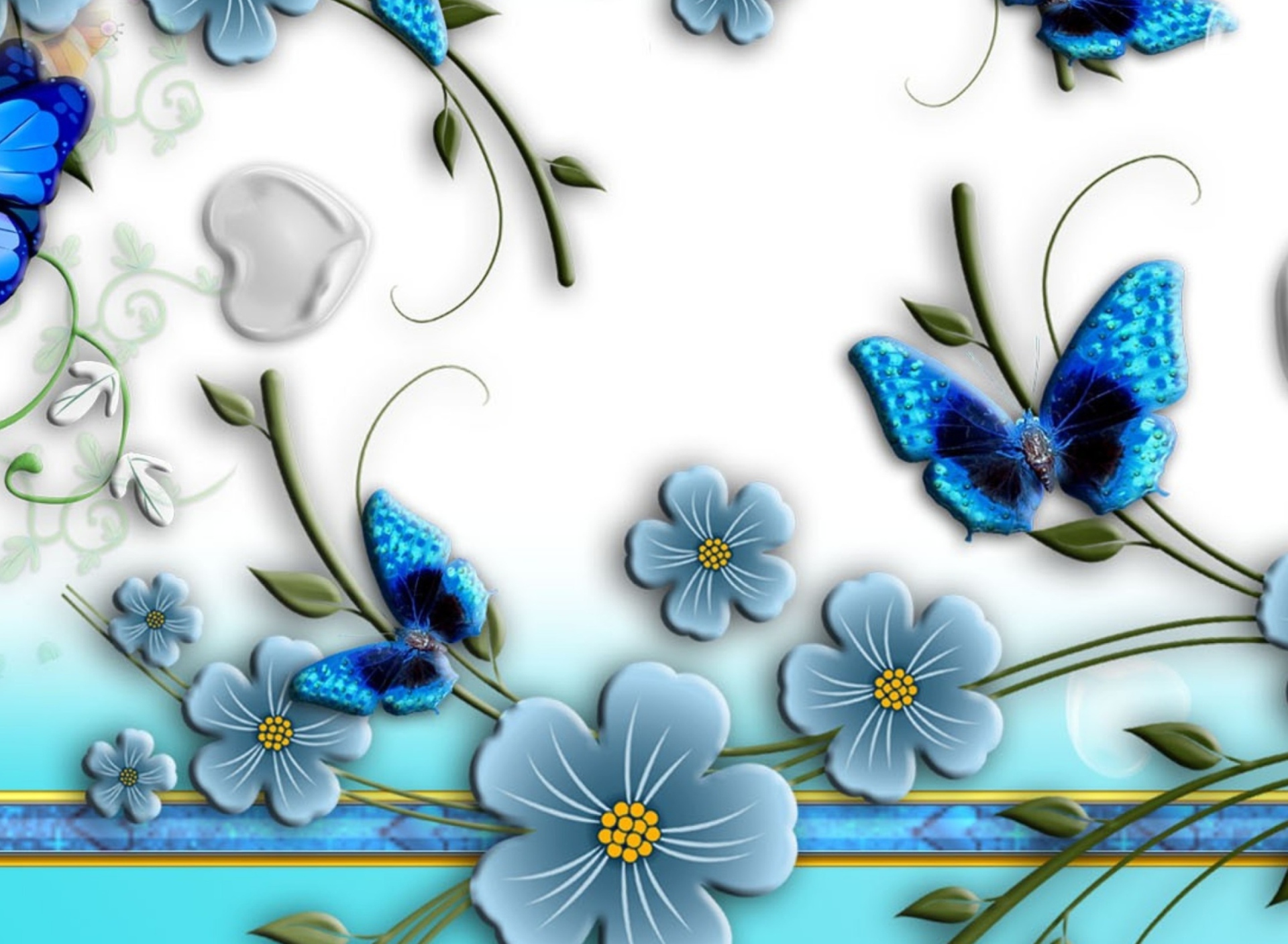 Blue Butterflies wallpaper 1920x1408