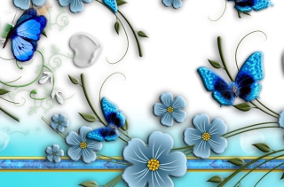 Blue Butterflies papel de parede para celular para Samsung Galaxy Note 2 N7100