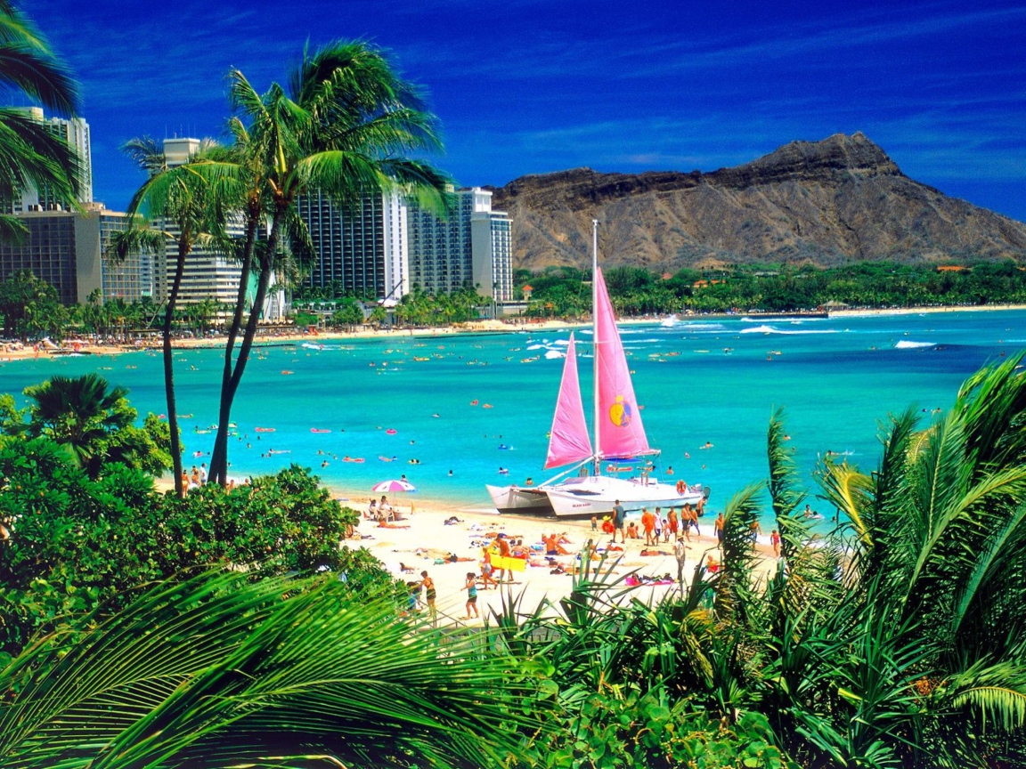 Das Waikiki Oahu Hawaii Wallpaper 1152x864