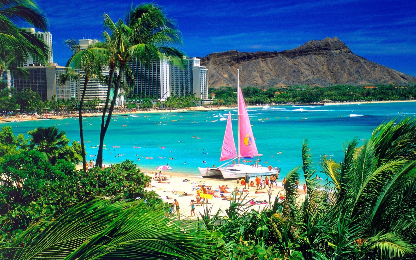 Fondo de pantalla Waikiki Oahu Hawaii 1440x900