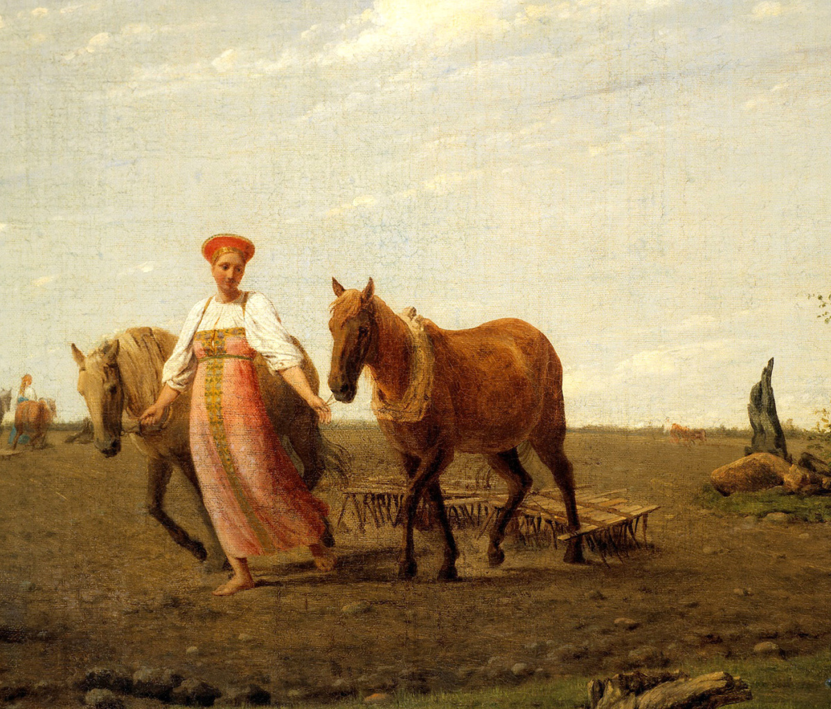 Das Aleksey Venetsianov, Ploughed Fields Wallpaper 1200x1024