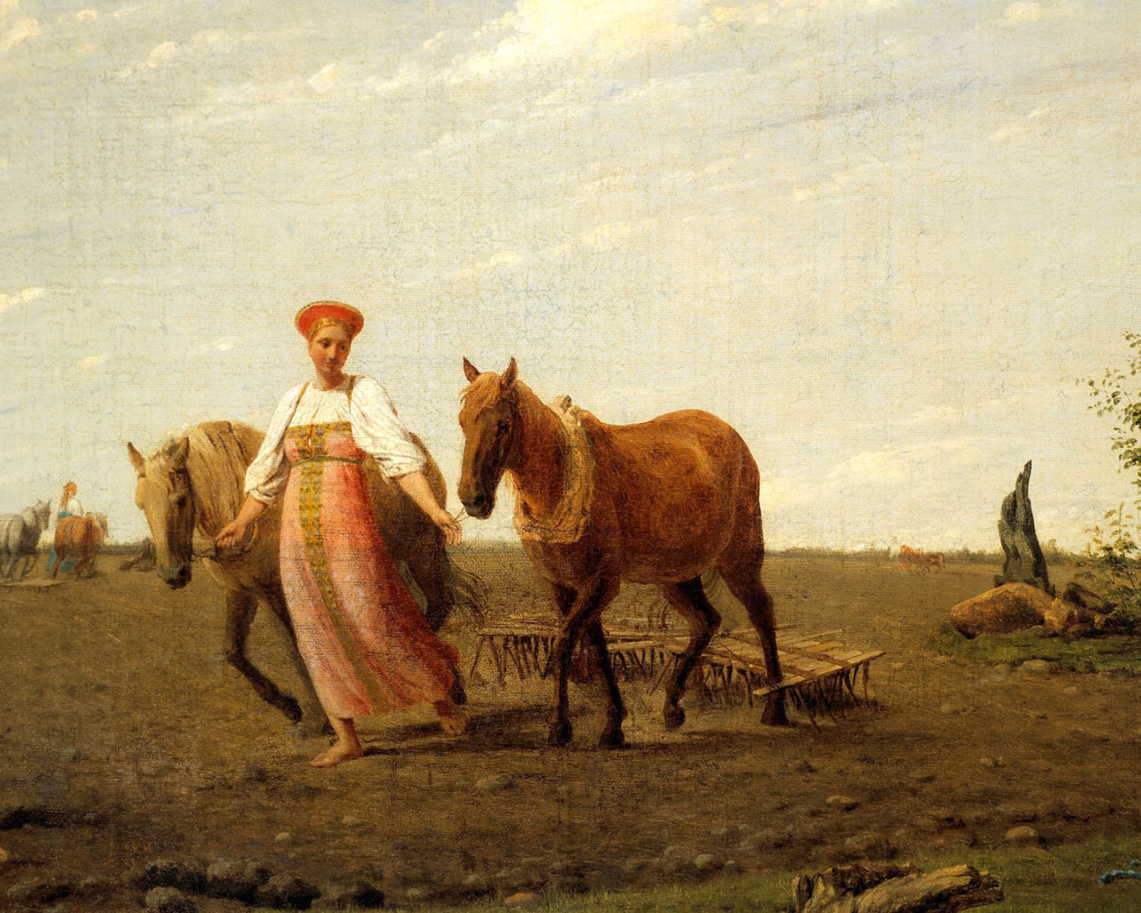 Das Aleksey Venetsianov, Ploughed Fields Wallpaper 1600x1280