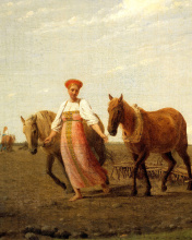 Das Aleksey Venetsianov, Ploughed Fields Wallpaper 176x220