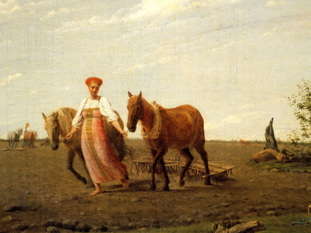 Aleksey Venetsianov, Ploughed Fields wallpaper 640x480