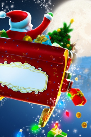 Das Ho Ho Ho Santa Is Coming Wallpaper 320x480