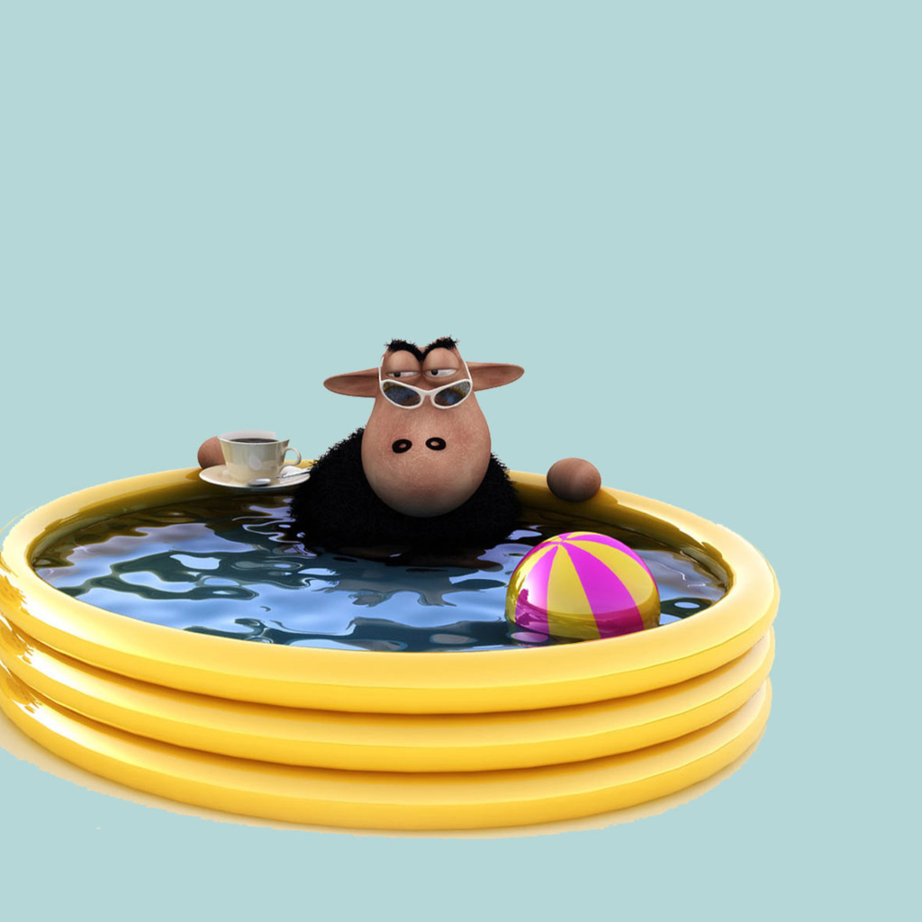 Sheep In Pool wallpaper 1024x1024