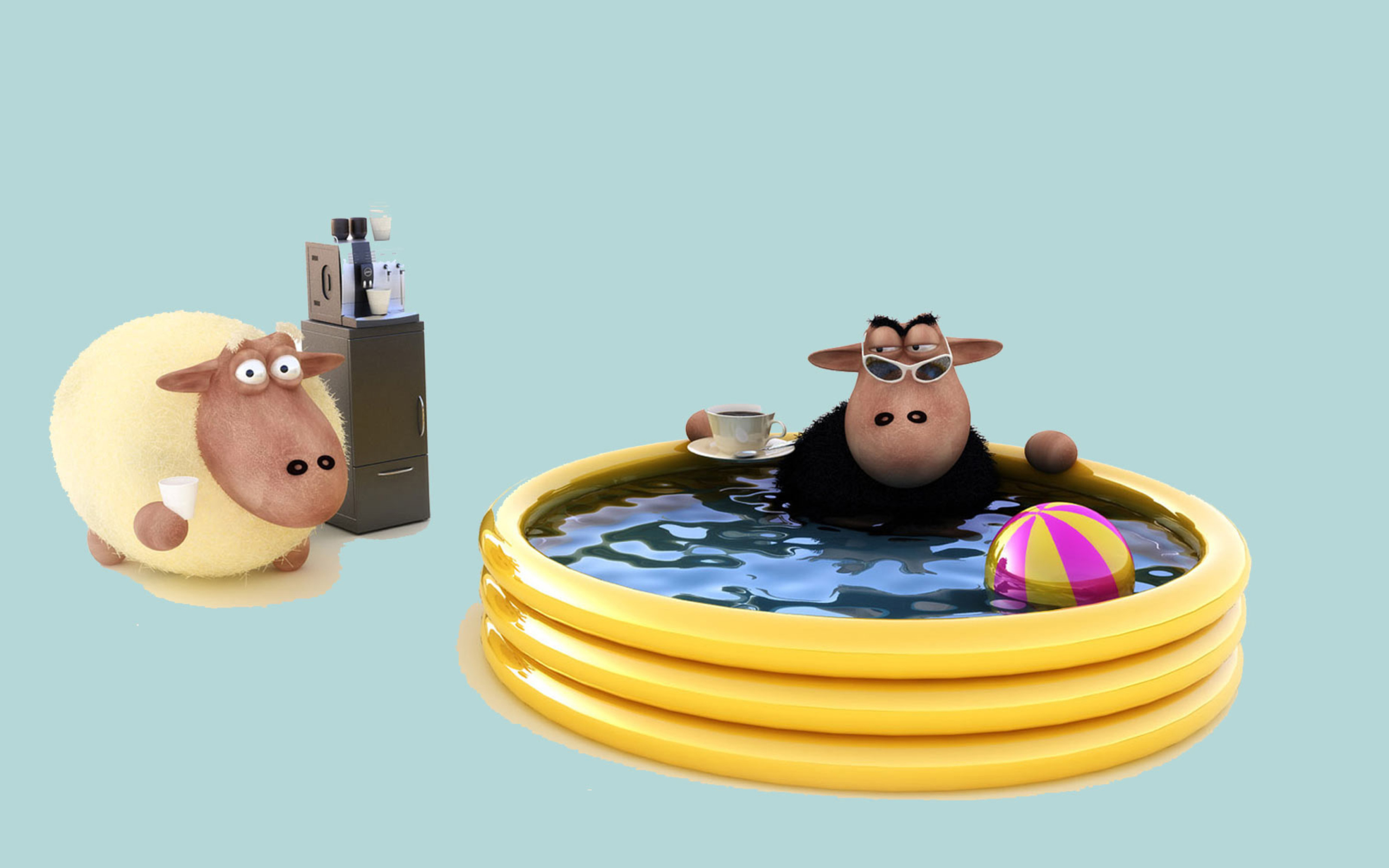 Fondo de pantalla Sheep In Pool 2560x1600