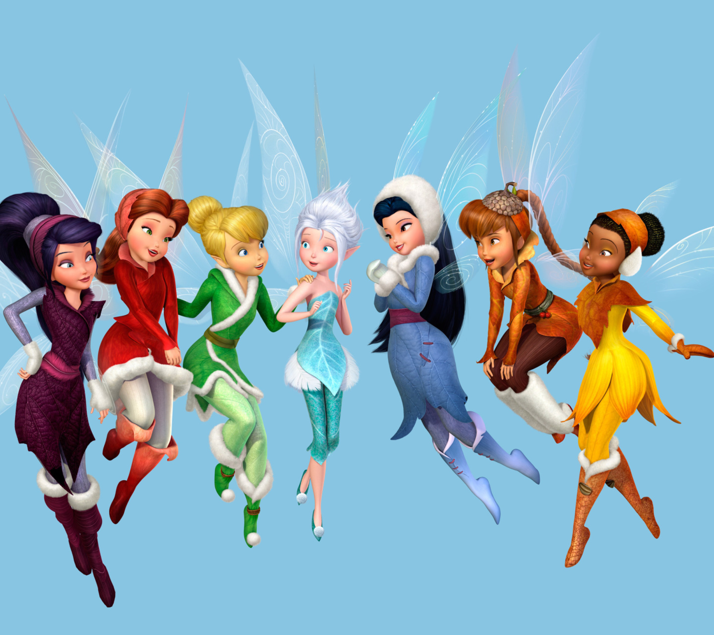 Das Tinkerbell and the Mysterious Winter Woods Wallpaper 1440x1280
