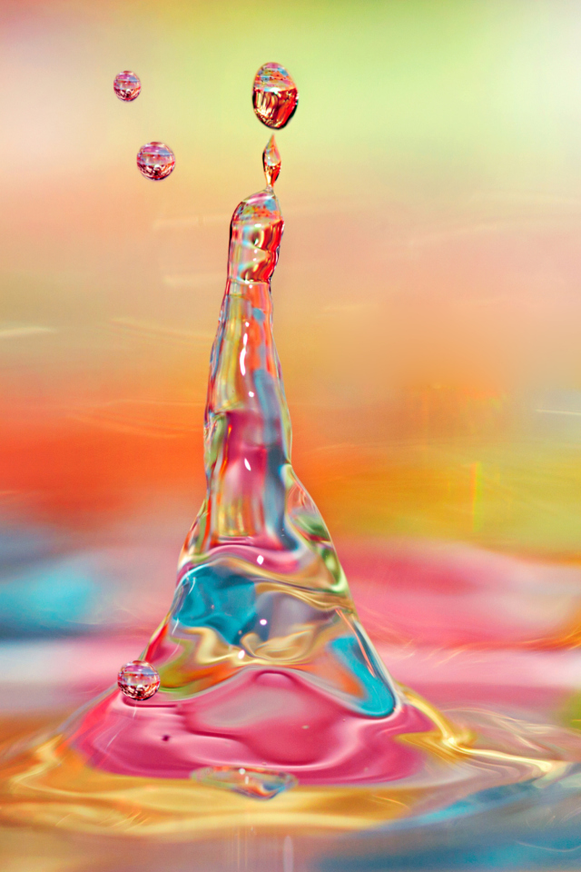 Colorful Drops wallpaper 640x960