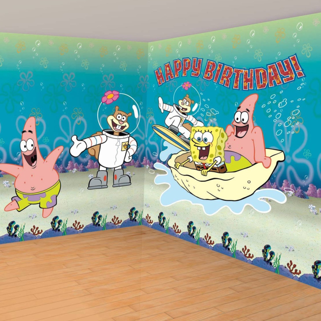 Das Spongebob Happy Birthday Wallpaper 1024x1024