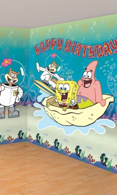 Обои Spongebob Happy Birthday 240x400
