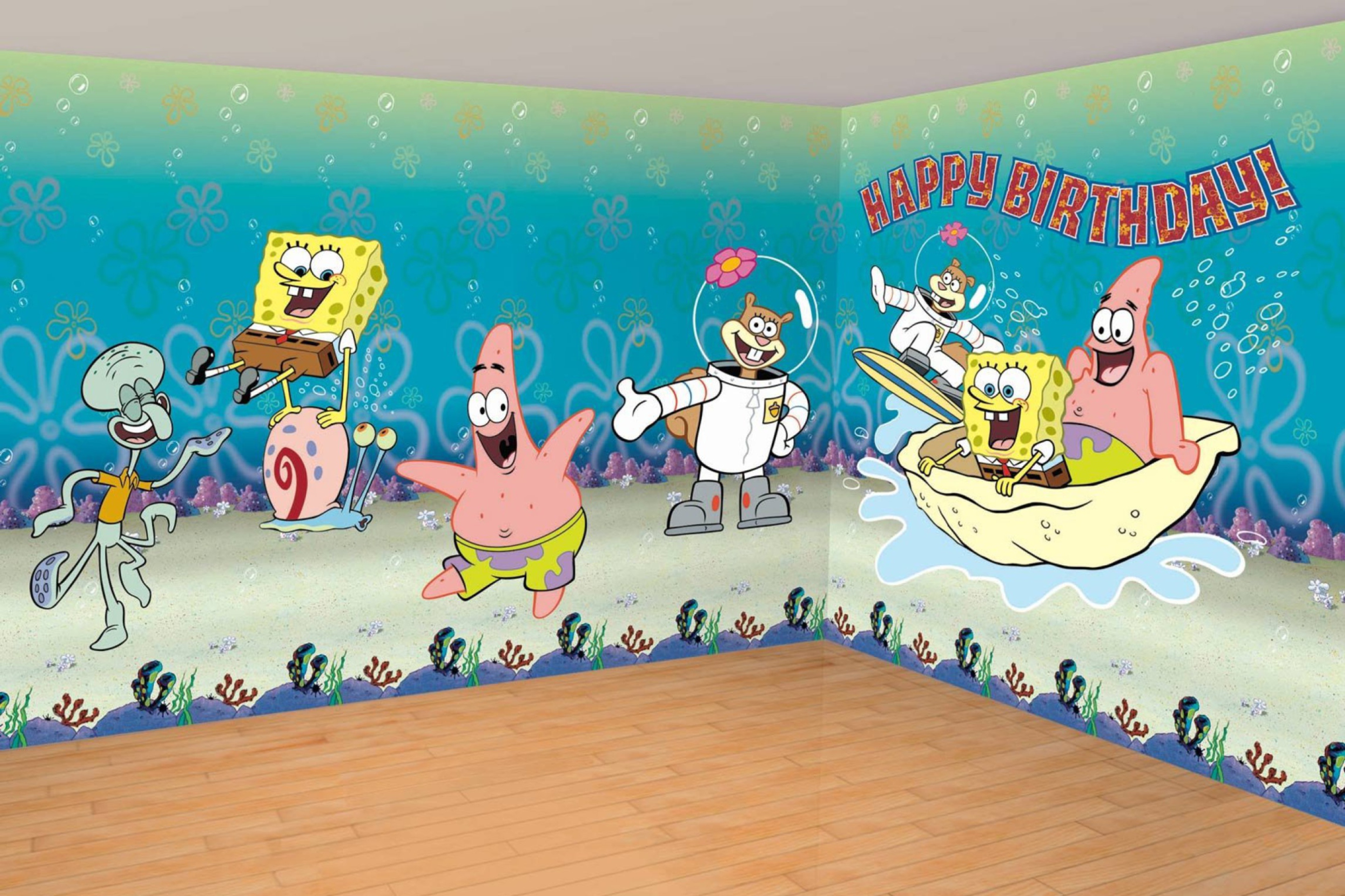 Das Spongebob Happy Birthday Wallpaper 2880x1920