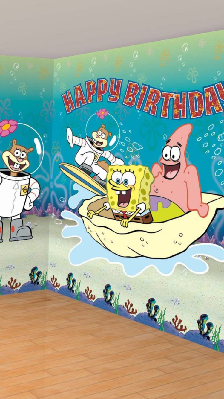 Fondo de pantalla Spongebob Happy Birthday 750x1334