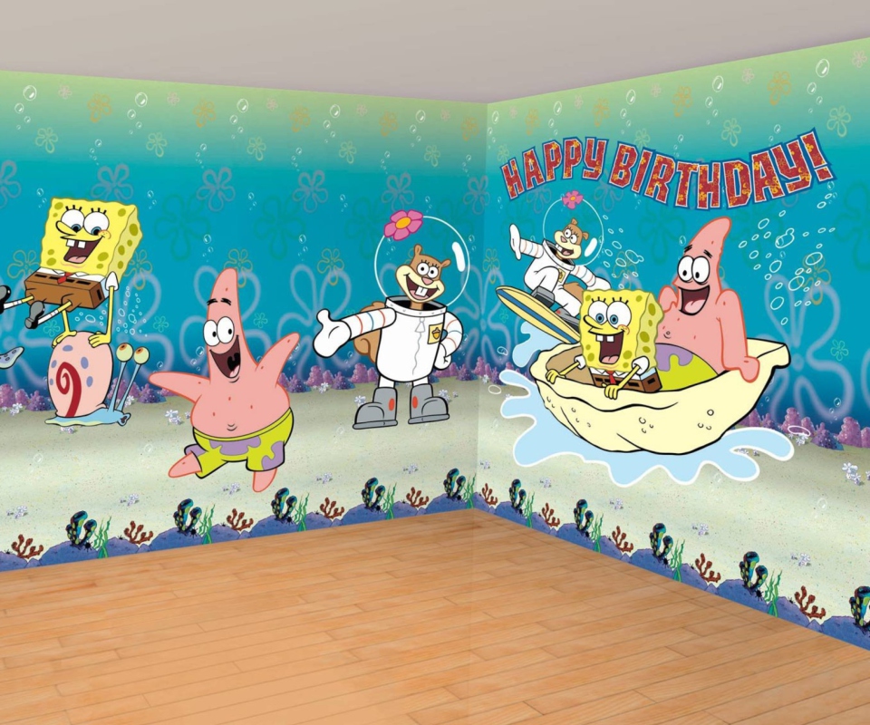 Das Spongebob Happy Birthday Wallpaper 960x800
