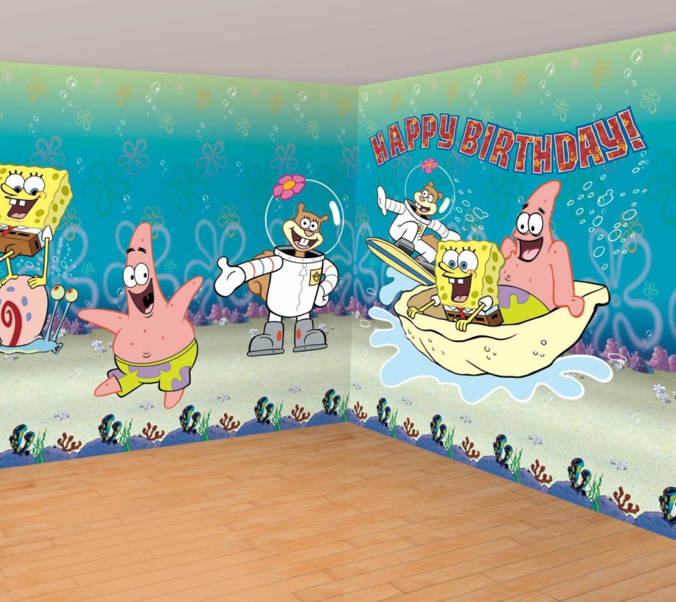 Das Spongebob Happy Birthday Wallpaper 960x854