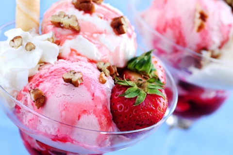 Fondo de pantalla Strawberry Ice-Cream 480x320