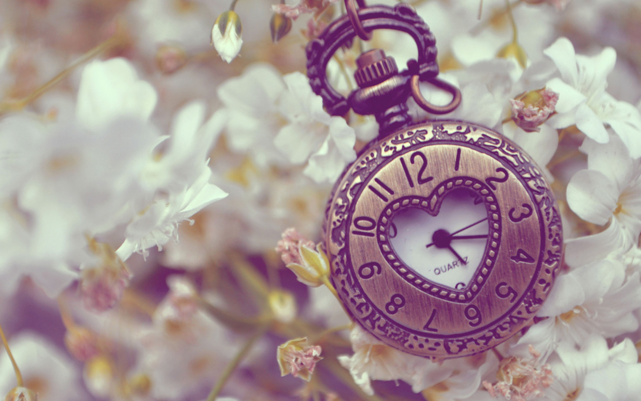 Fondo de pantalla Pocket Watch In Form Of Heart 1280x800