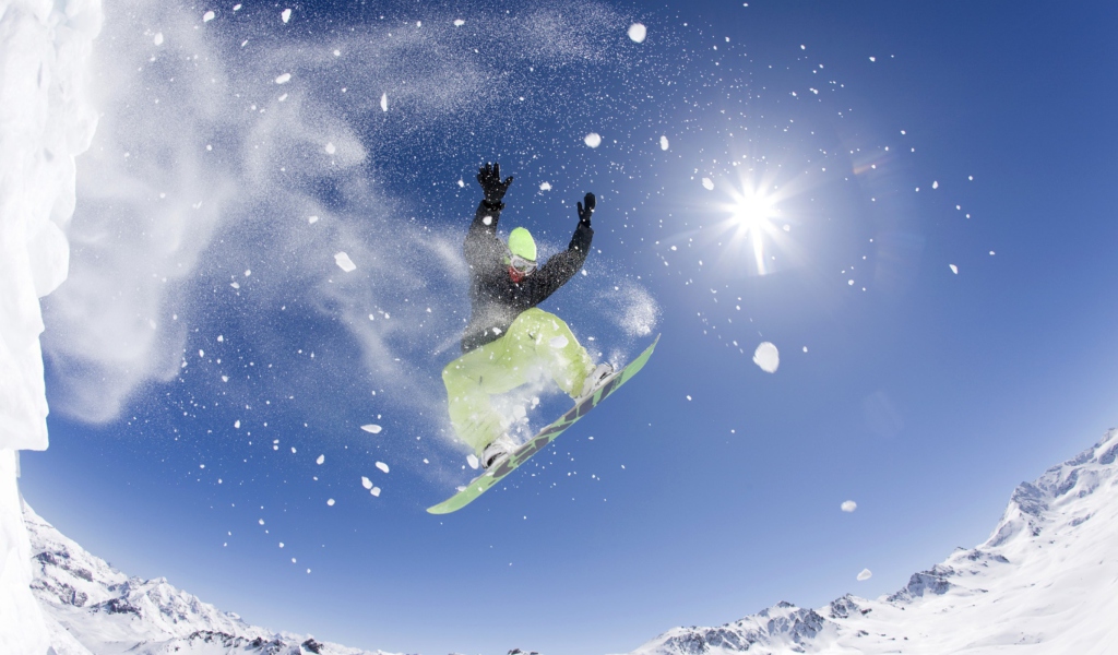 Das Snowboarding Wallpaper 1024x600