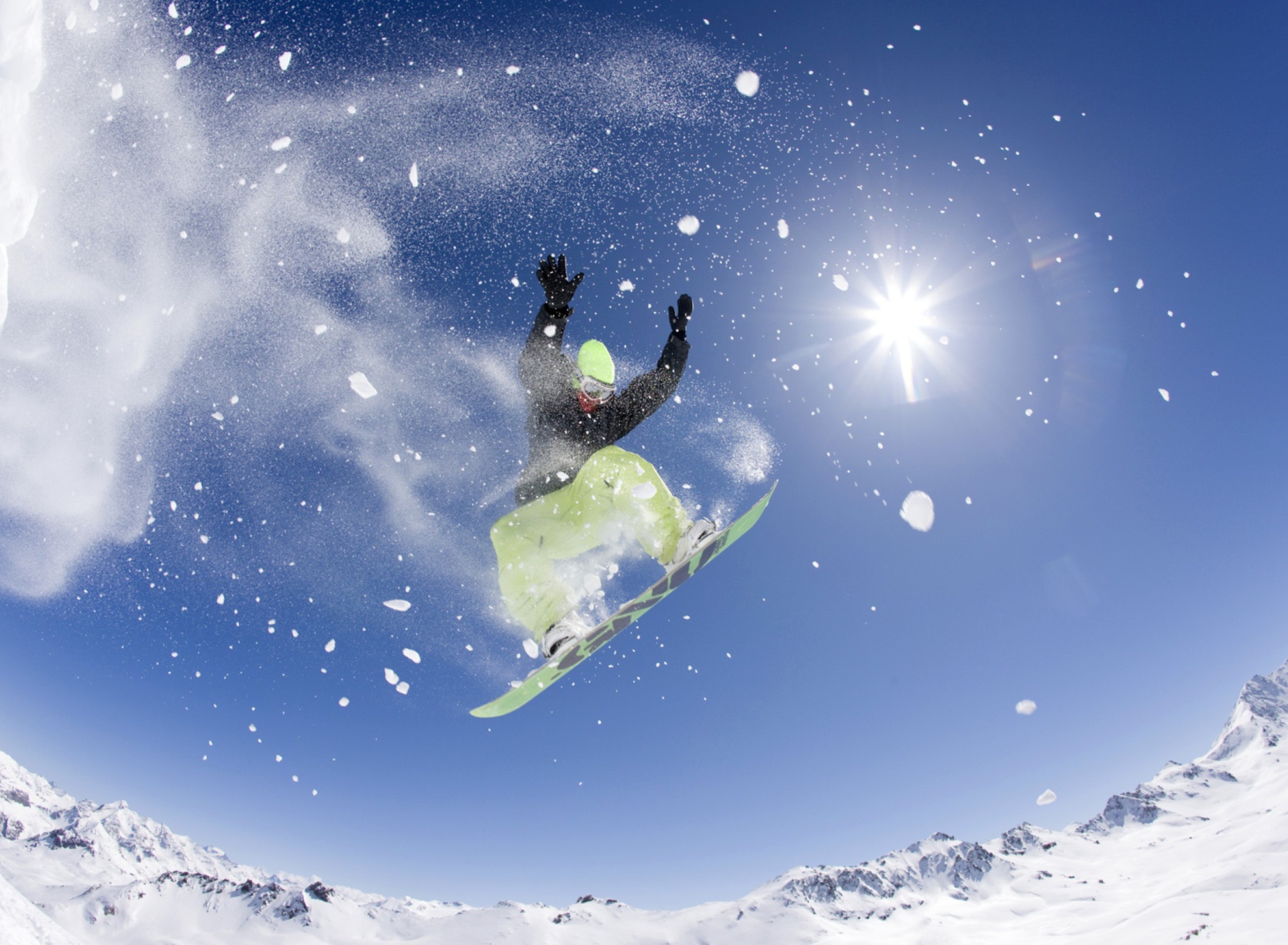 сноубордист вираж снег солнце без смс