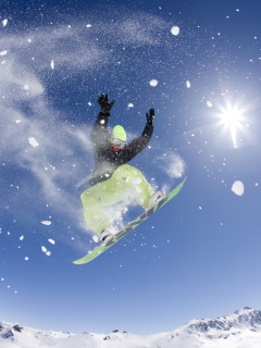 Fondo de pantalla Snowboarding 240x320