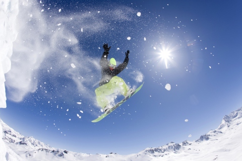 Fondo de pantalla Snowboarding 480x320