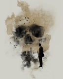 Fondo de pantalla Man Looking At Skull City 128x160