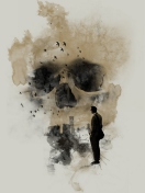 Sfondi Man Looking At Skull City 132x176