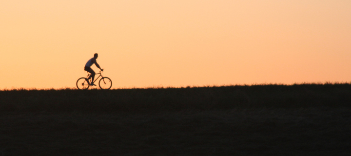 Das Bicycle Ride In Field Wallpaper 720x320