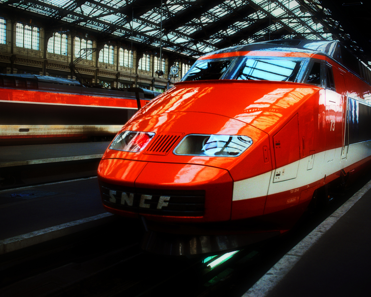 Das Orange High Speed Train Wallpaper 1280x1024