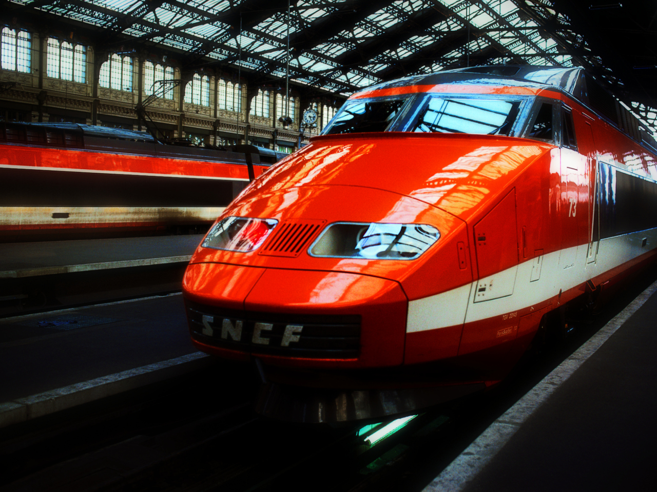 Das Orange High Speed Train Wallpaper 1280x960