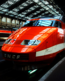 Fondo de pantalla Orange High Speed Train 128x160