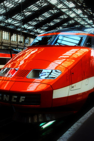 Das Orange High Speed Train Wallpaper 320x480