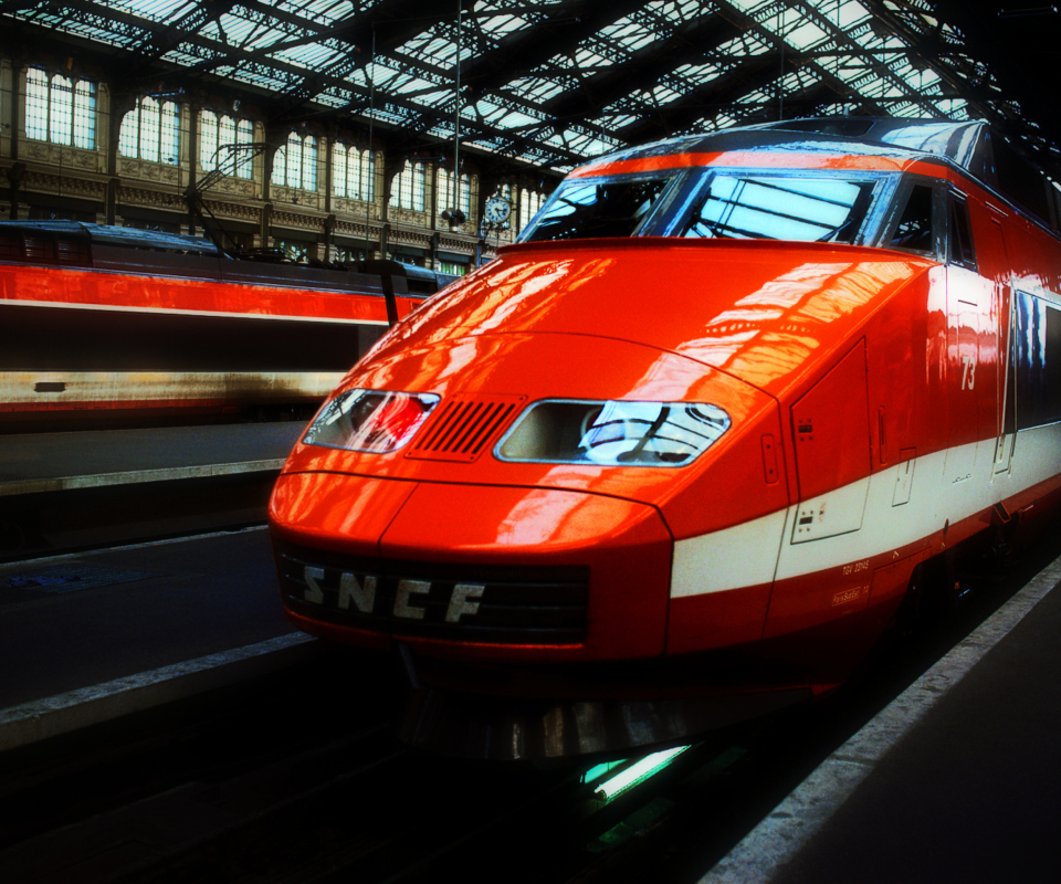 Das Orange High Speed Train Wallpaper 960x800