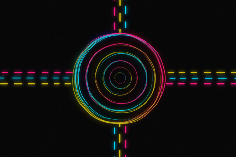 Обои Hypnotic Neon Lights 480x320