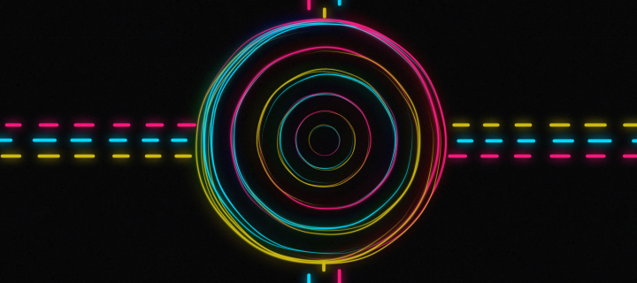 Das Hypnotic Neon Lights Wallpaper 720x320