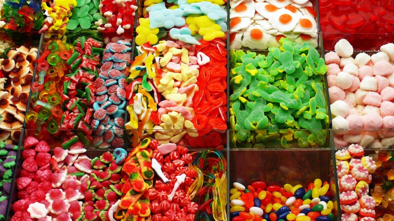 Jelly Sweets wallpaper 1366x768