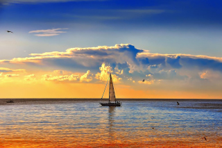 Sailboat In Slovenia Background for Android, iPhone and iPad