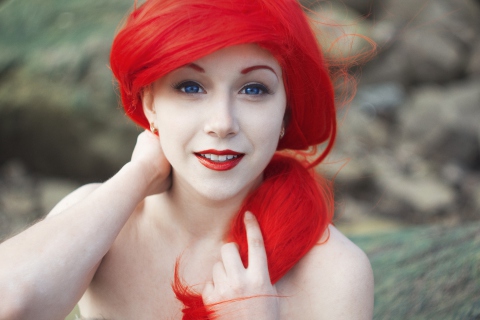 Das Super Bright Red Hair Wallpaper 480x320