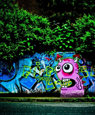 Graffiti And Trees - Obrázkek zdarma pro 128x160