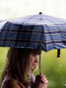 Sfondi Girl With Umbrella Under The Rain 132x176