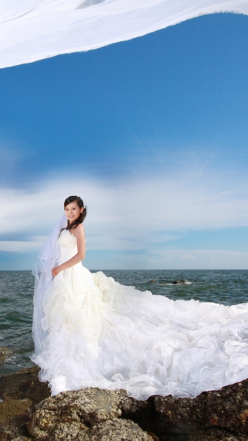 Cute Asian Girl Bride wallpaper 360x640