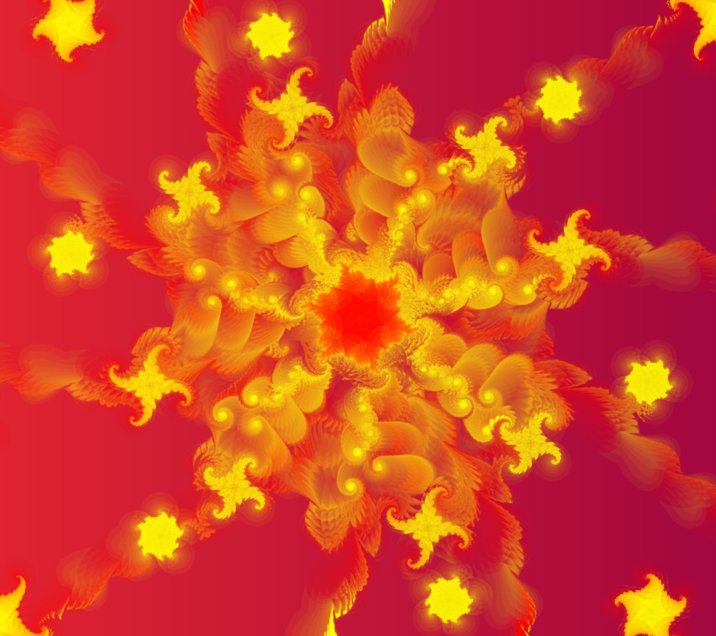 Sfondi Yellow Fractals 1440x1280