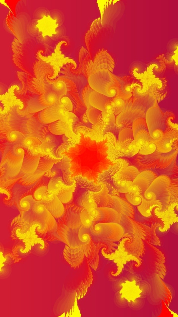 Das Yellow Fractals Wallpaper 360x640