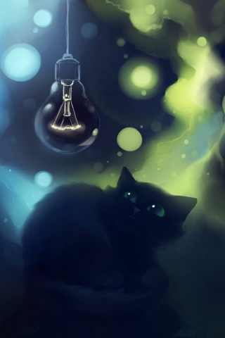 Das Black Cat Wallpaper 320x480