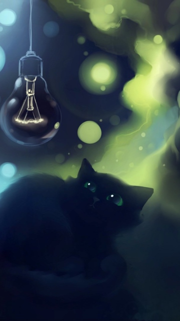 Fondo de pantalla Black Cat 360x640
