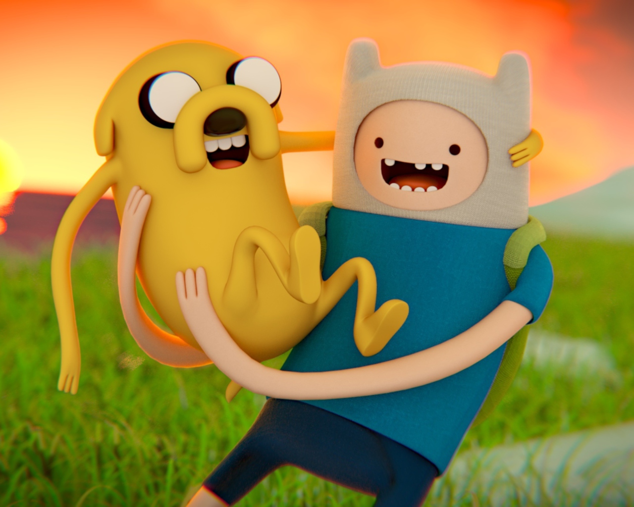 Обои Adventure Time - Finn And Jake 1280x1024